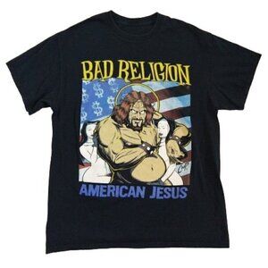 Bad Religion American Jesus T Shirt Vintage 1997 Size S Black Tee Short Sleeve
